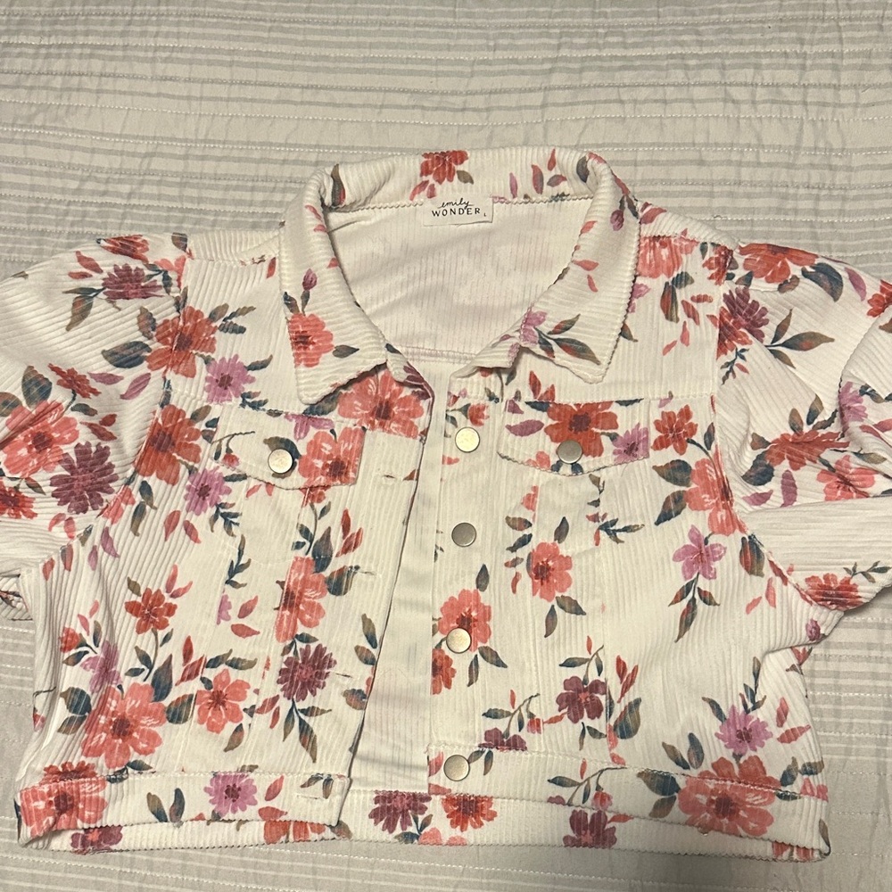 Floral Cape Jacket - Cream and Pink